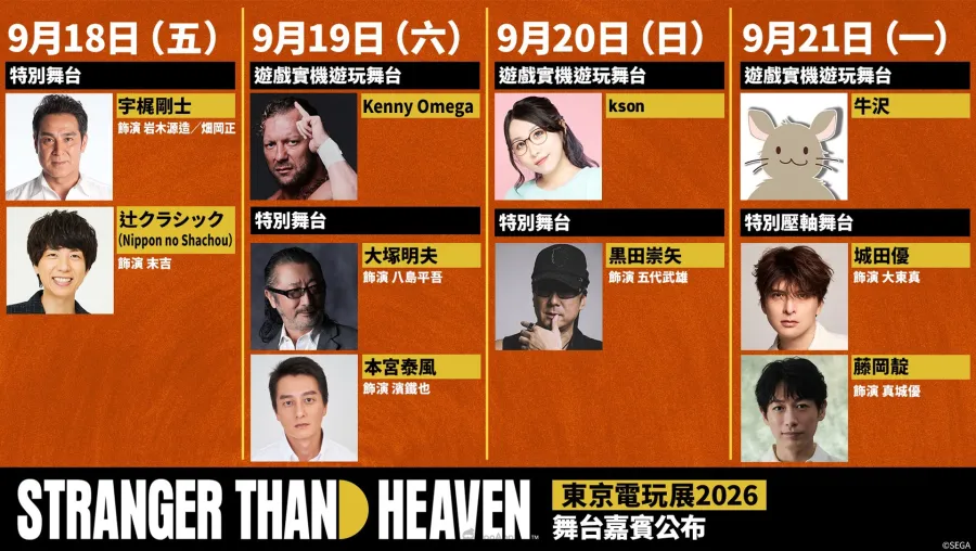 城田優與藤岡靛現身最終日！《STRANGER THAN HEAVEN》TGS2026舞台豪華嘉賓陣容公開